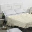 Sábana encimera percal marfil escena de cama