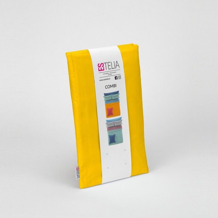 Funda de almohada 50-50 mostaza presentación en bolsa de tela