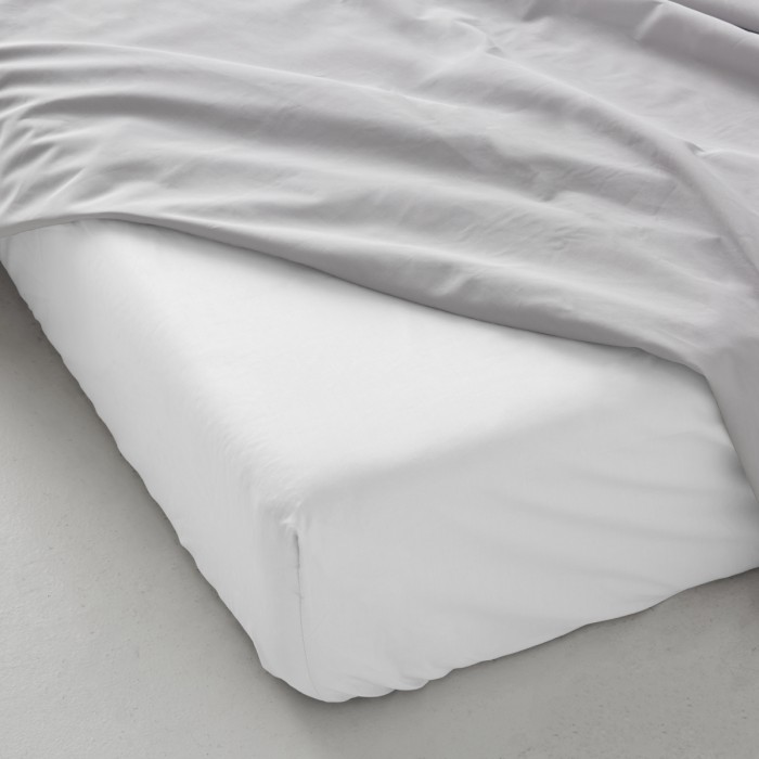 Sábana bajera ajustable lisa Marfil cama 140 cm - 140x200 cm, algodón 200  hilos.