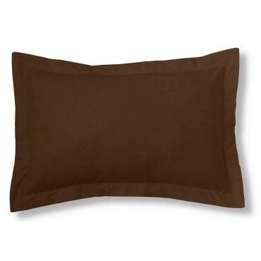 Funda de cojín 50-50 café cojín 50x75 con pestaña